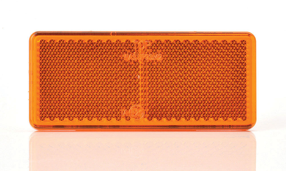 DIKDORTGEN REFLEKTOR YAPISKANLI SARI 96x42mm WAS